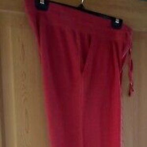 Women's lounge pants, raw edge hem Red/Pink Medium SOFT, Fleece lining, light